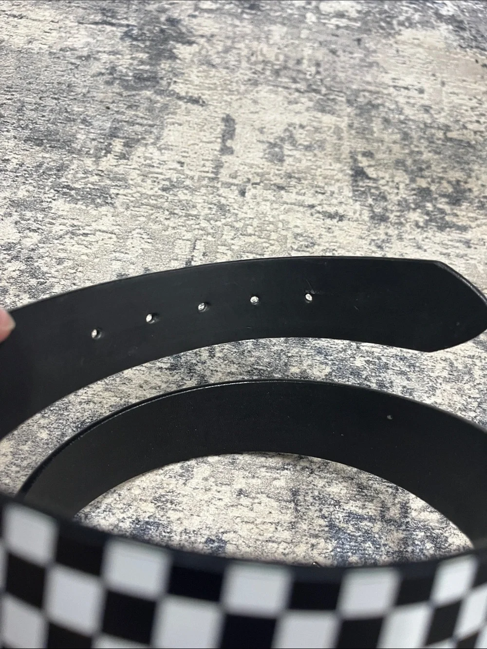 Hot Topic Black & White Checkered Men's Belt